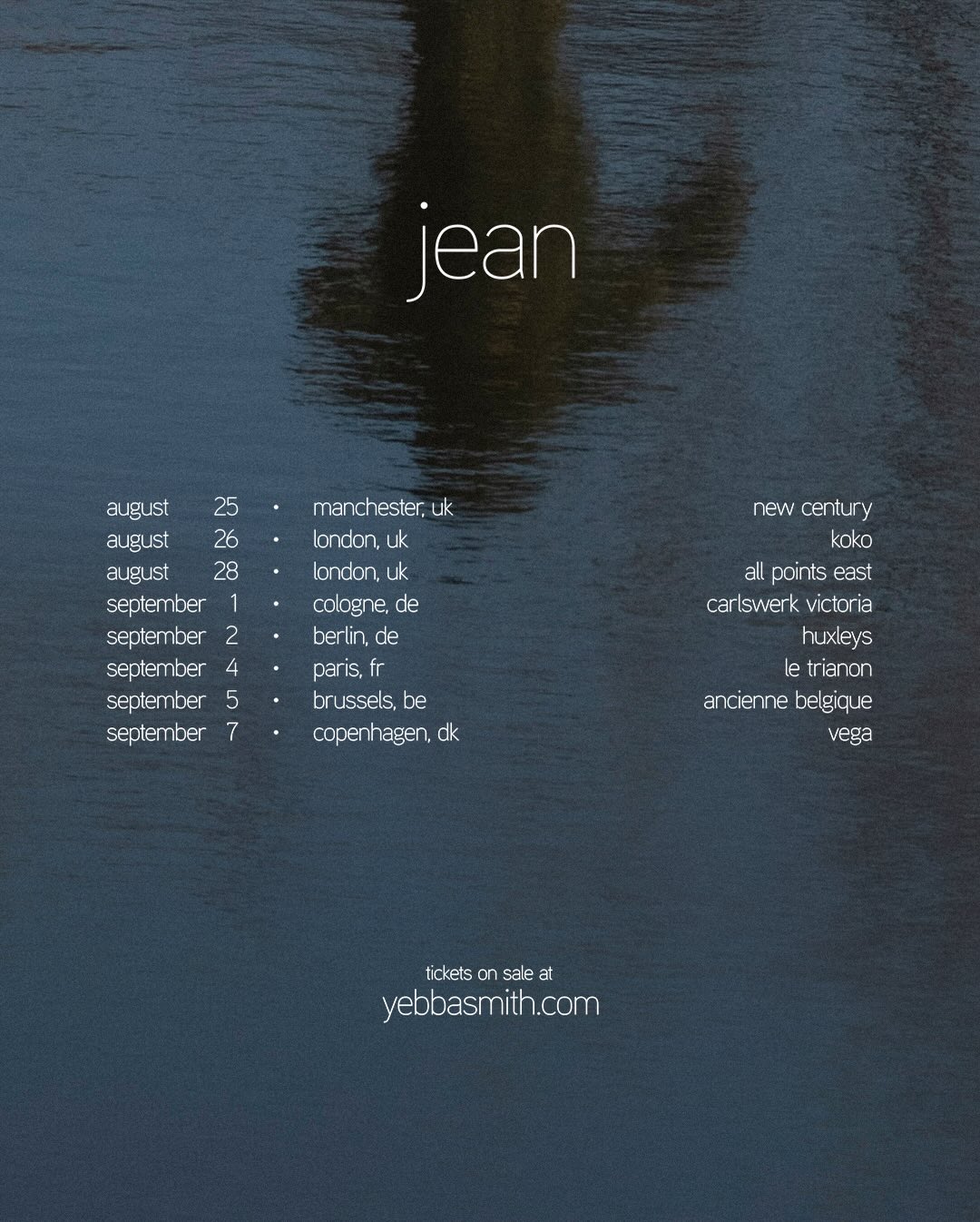 Yebba Jean Tour Poster 2026
